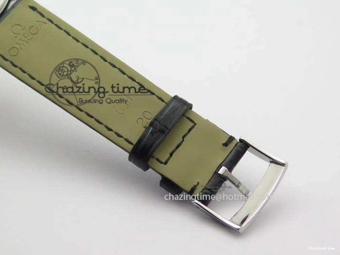 0311 De Ville MK 1:1 Best Edition SS Blue Dial On Black Leather Asian Seagull T1701 (Sec@6) Casual 8242